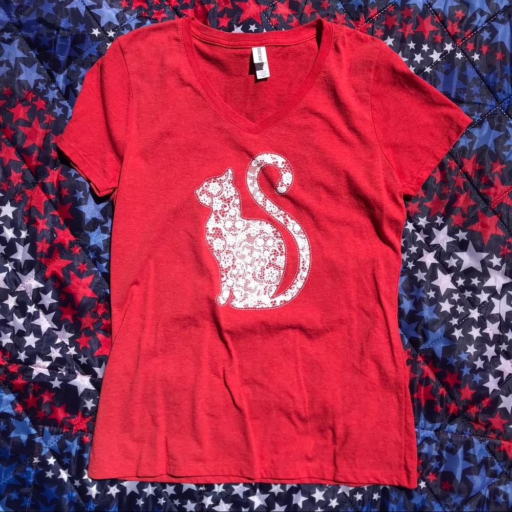 Lace Cat Screen Print Tee